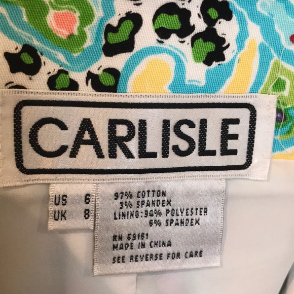 Carlisle Paisley Print Stretch Cotton Skirt Sz 6 - Picture 7 of 7